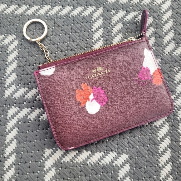 Coach Floral Print Wristlet Card key Holder - Picture 1 of 5